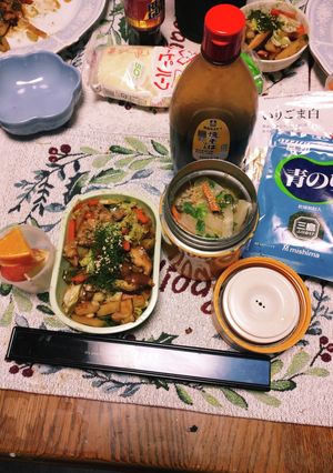 焼きそばソースで！簡単にも！野菜炒め弁当-レシピのメイン写真