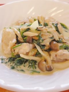 鶏肉とほうれん草の和風クリーム煮-レシピのメイン写真