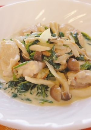 鶏肉とほうれん草の和風クリーム煮-レシピのメイン写真