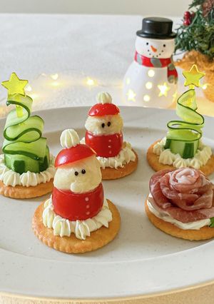 クリスマスに☆彡３種のクリチカナッペ-レシピのメイン写真