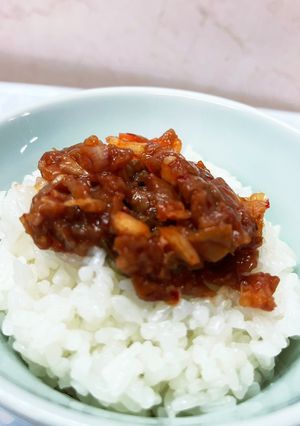 夏にピッタリ ご飯と梅干しキムチ-レシピのメイン写真