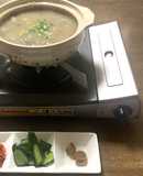 自家製干しキノコと干し貝柱のお粥