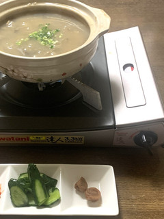 自家製干しキノコと干し貝柱のお粥-レシピのメイン写真