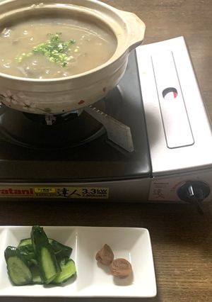 自家製干しキノコと干し貝柱のお粥-レシピのメイン写真
