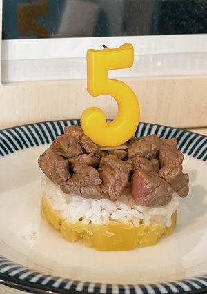 【愛犬レシピ】牛肉とお芋のライスケーキ-レシピのメイン写真