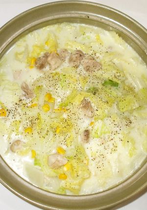 豆乳白菜のクリームスープ♪咳に簡単薬膳-レシピのメイン写真