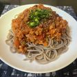 蕎麦の鶏ソボロネーゼ