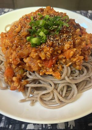 蕎麦の鶏ソボロネーゼ-レシピのメイン写真