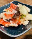 鮭の飯寿司　冷蔵庫　卓上漬物器　野菜多め