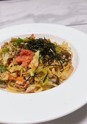 明太子と高菜のガーリックバターパスタ-レシピのメイン写真