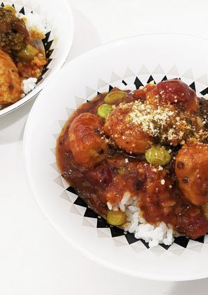 冷凍肉団子＆パウチミートソース丼-レシピのメイン写真