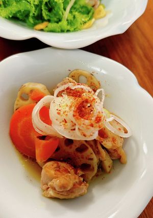 鶏肉、蓮根、人参の即席煮-レシピのメイン写真