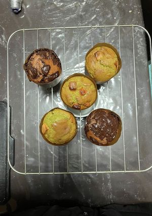 2023年のチョコ/抹茶マフィン-レシピのメイン写真