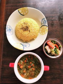 肉野菜炒めとガーリックターメリックライス-レシピのメイン写真