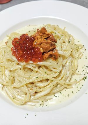 うにといくらの和風クリームパスタ-レシピのメイン写真