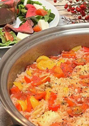 トマト缶で作る シーフードパエリア-レシピのメイン写真