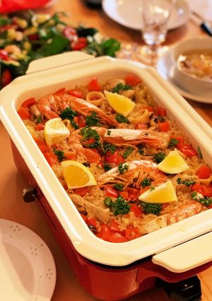 ブルーノで作る クリスマスのパエリア。-レシピのメイン写真