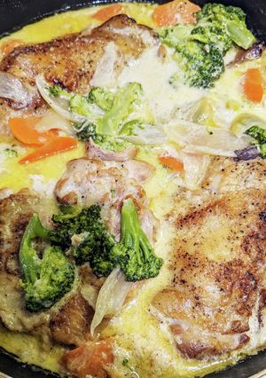 ワンパンで簡単。チキンのクリーム煮-レシピのメイン写真