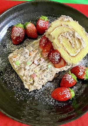 99円のロールケーキでブッシュドノエル-レシピのメイン写真
