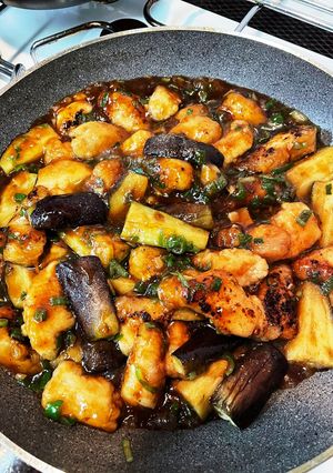 鶏胸肉と茄子の辛くない麻婆風-レシピのメイン写真