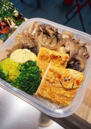 舞茸たっっぷり！豚バラ肉の生姜焼お弁当-レシピのメイン写真
