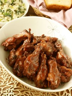 食材1つ★鶏手羽元のソース&赤ワイン煮-レシピのメイン写真