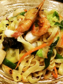 留萌の海鮮を使った上海焼きそば-レシピのメイン写真