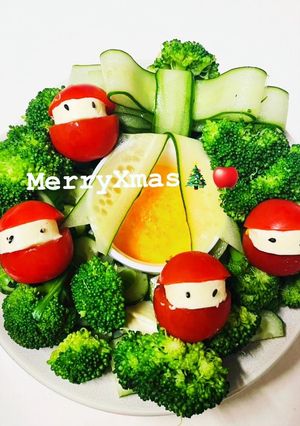 クリスマスのサンタサラダ-レシピのメイン写真