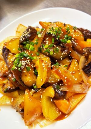 ナスとパプリカの肉なし酢豚風。副菜に。-レシピのメイン写真