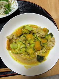 かぼちゃとブロッコリーと豚肉のミルク煮-レシピのメイン写真
