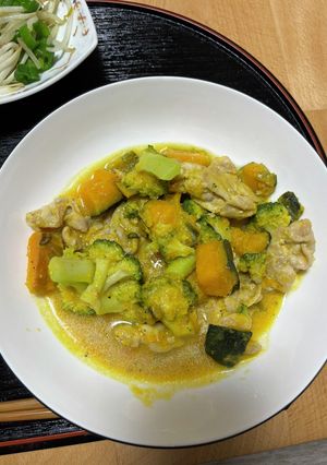かぼちゃとブロッコリーと豚肉のミルク煮-レシピのメイン写真