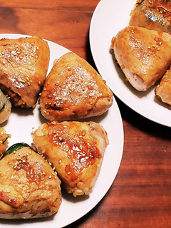 肉巻きおにぎり 焼きおにぎり 夜ごはん-レシピのメイン写真