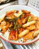 時短簡単キャベツの千切りヘルシー焼き鳥丼