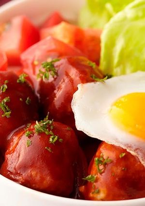 みつせ鶏の肉だんごロコモコ丼-レシピのメイン写真