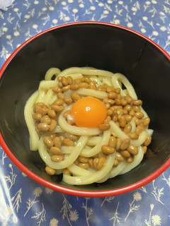納豆釜玉うどん-レシピのメイン写真