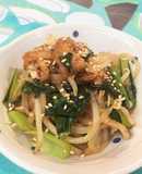 給食の「小松菜ともやしの炒めもの」♡和風