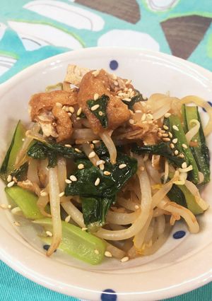 給食の「小松菜ともやしの炒めもの」♡和風-レシピのメイン写真