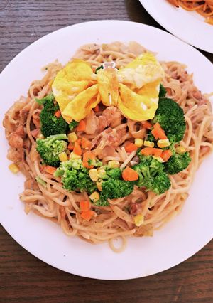 クリスマスリースパスタ-レシピのメイン写真