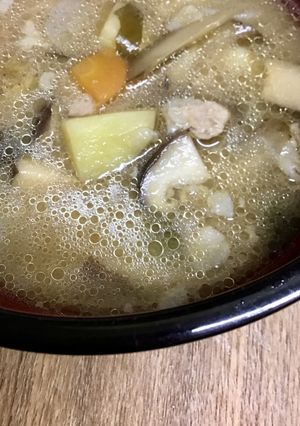 今宵の豚汁/豚しゃぶ肉と皮付き根菜/中級-レシピのメイン写真
