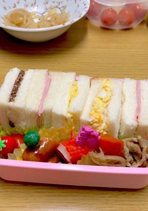 サンドイッチ弁当　小2女子-レシピのメイン写真
