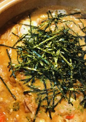 キムチ鍋の〆●海苔玉子雑炊-レシピのメイン写真