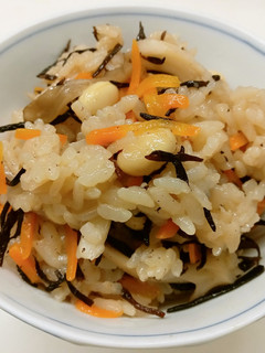 【健康】大豆とひじきの炊き込みご飯-レシピのメイン写真
