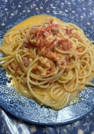 パンチェッタのトマトクリームパスタ-レシピのメイン写真