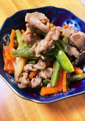 牛バラとインゲンの炒め煮-レシピのメイン写真