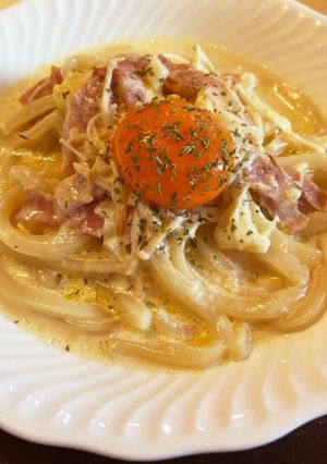 カルボナーラうどん（ズボラ）-レシピのメイン写真