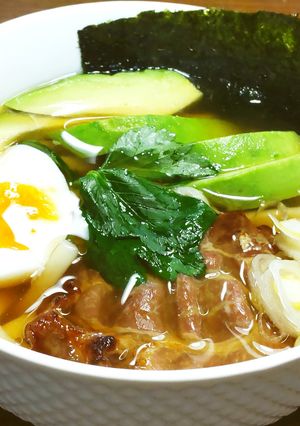 温かいアボカドうどん　　（発酵玉葱）-レシピのメイン写真