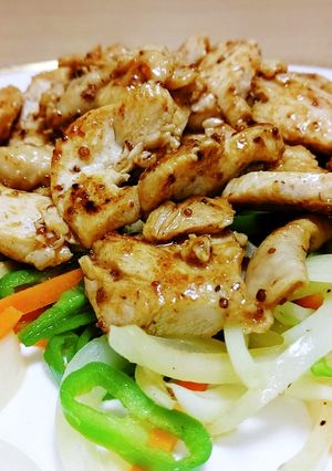 鶏むね肉マヨネーズ＆マスタード炒め。-レシピのメイン写真