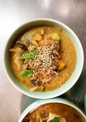 年越しにレンジキノコ柚子味噌甘酢湯豆腐-レシピのメイン写真