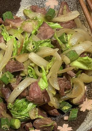 豚ハツde野菜炒め-レシピのメイン写真