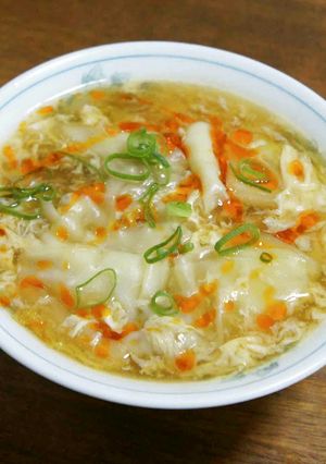 わんたん入り酸辣湯スープ-レシピのメイン写真
